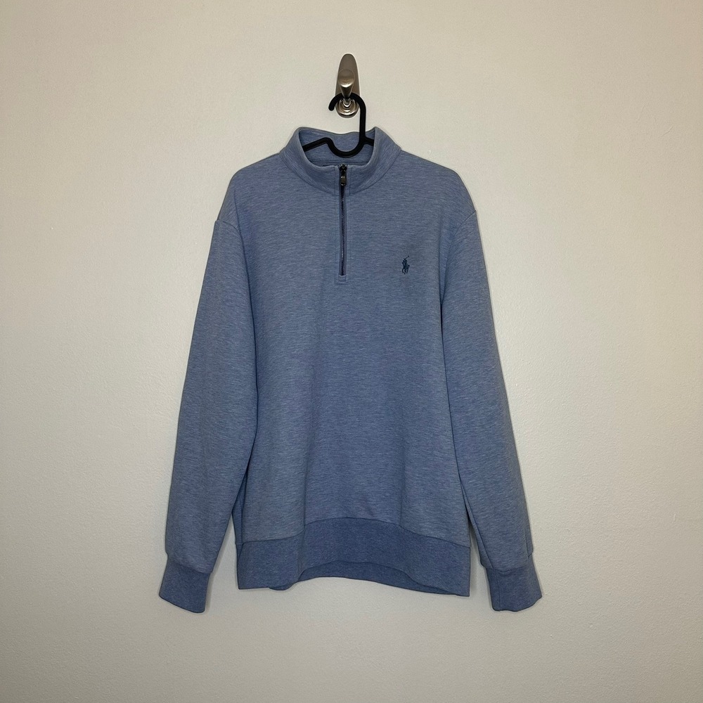 Polo Ralph Lauren Heathered Quarter Zip Sweatshirt Sz Large